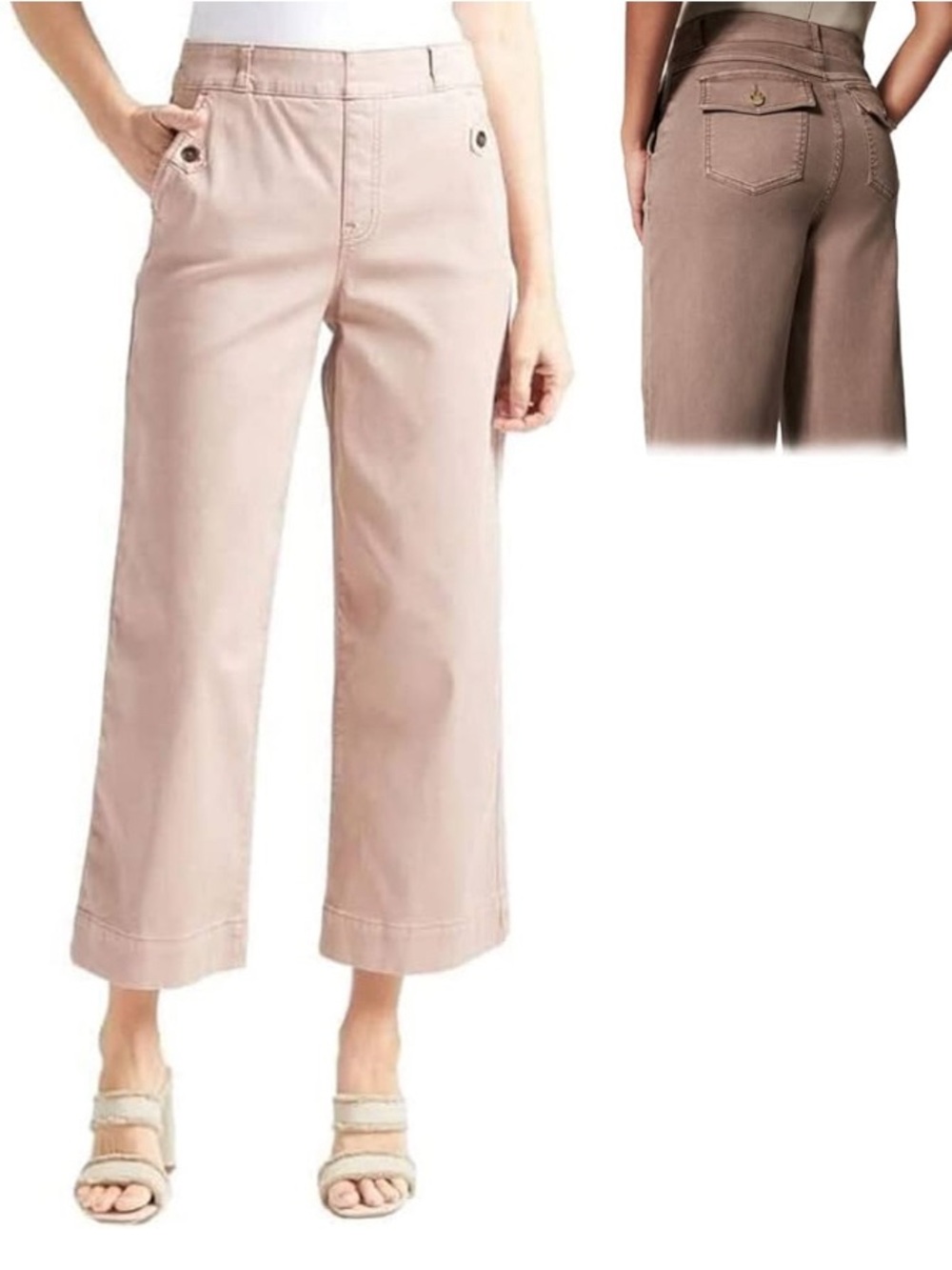 SPANX Cropped Wide-Leg Pants size L - Picture 6 of 7